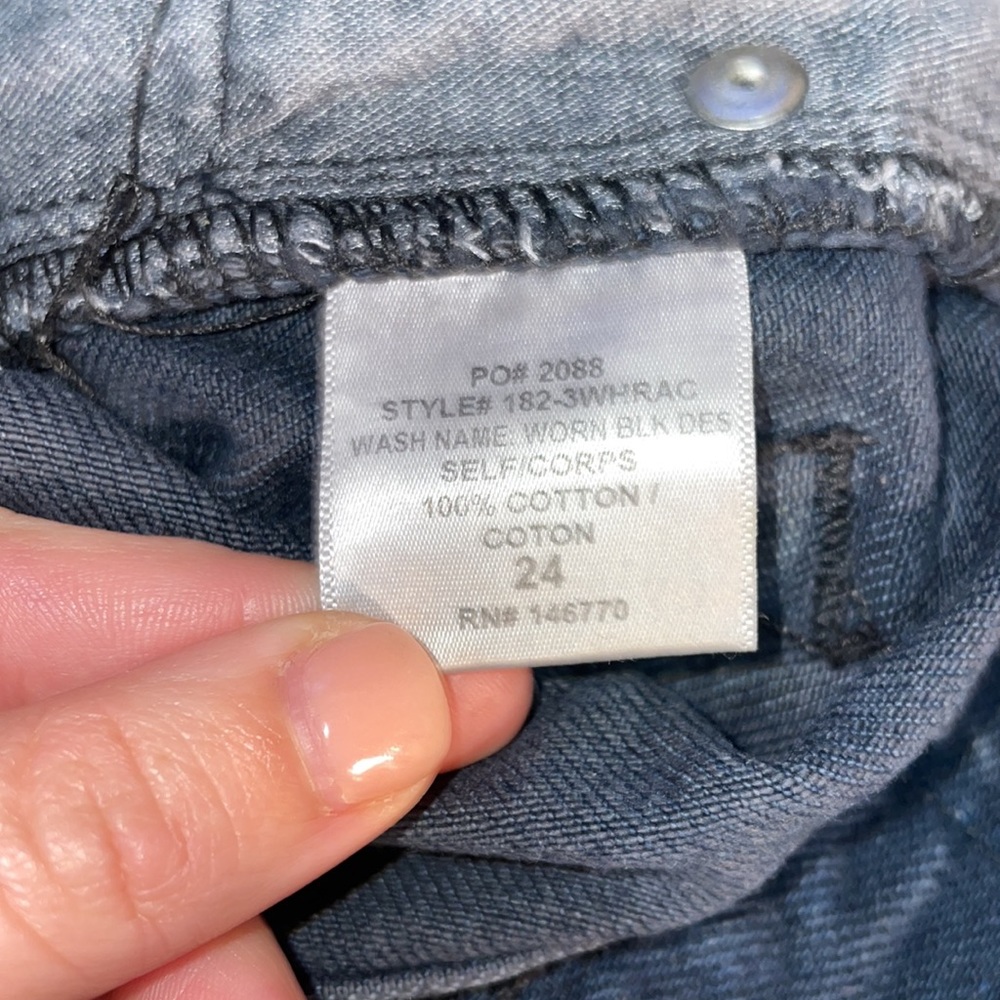 Re/Done Originals Distressed Button Fly Jeans in Worn Black SZ 24 VGUC - Picture 5 of 5